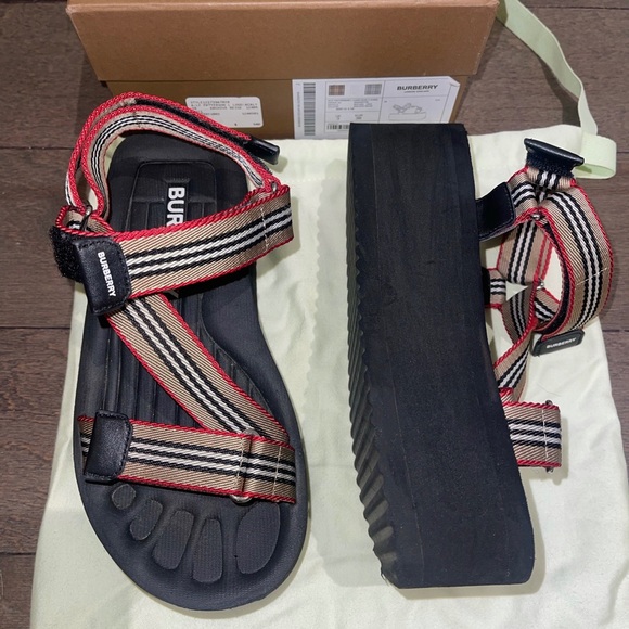 Patterson Icon Stripe Strappy Platform Sandal In Archive Beige - Picture 4 of 4